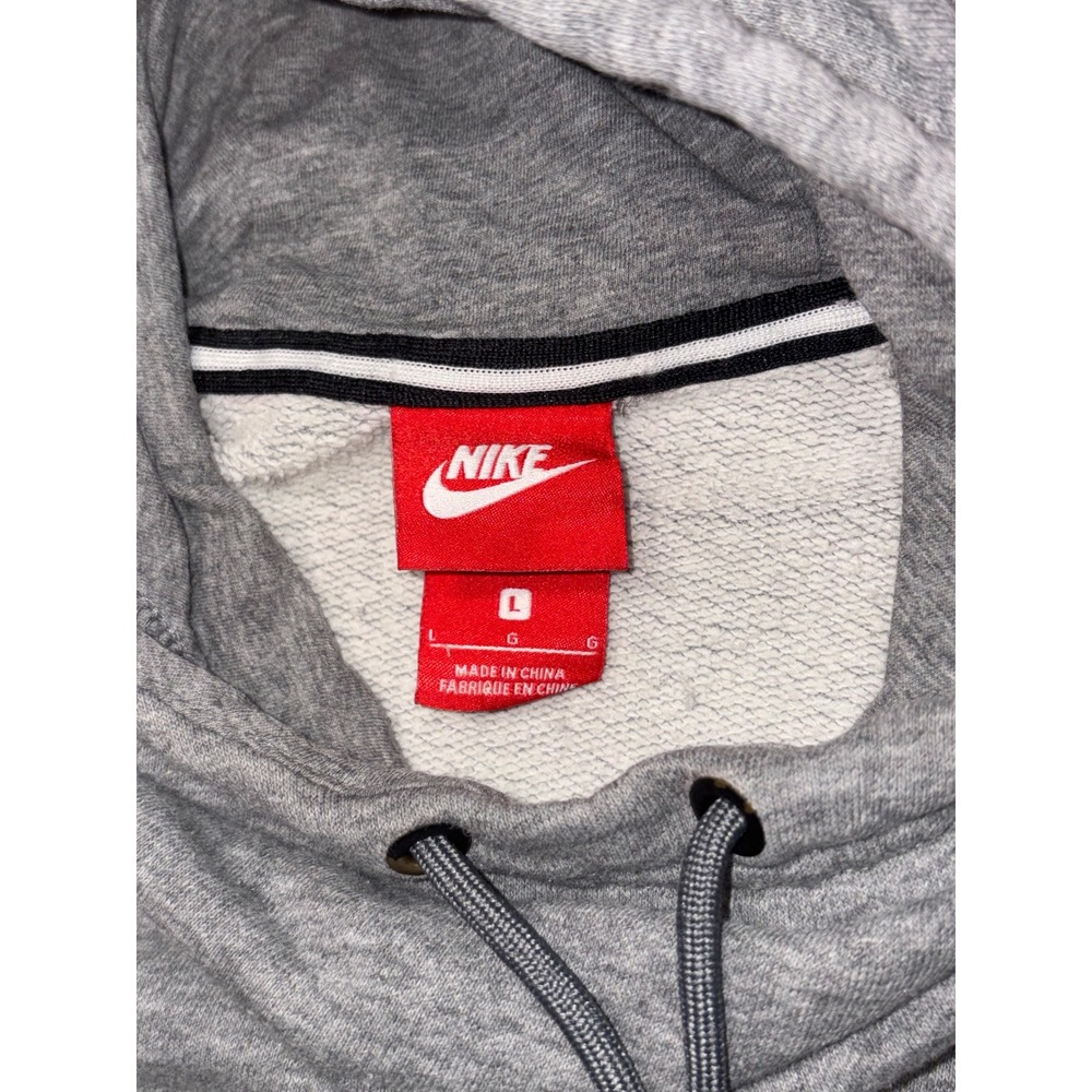 Nike Men Gray Pullover Hoodie Sweatshirt Long Sleeve Size L - Picture 4 of 14
